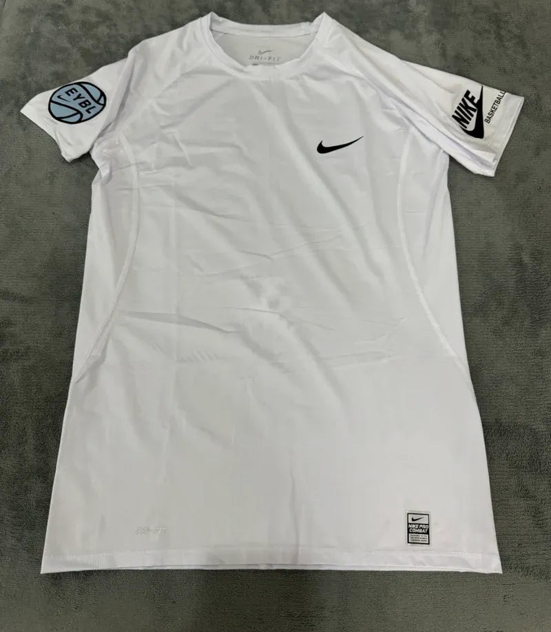 Hoop Armour™ Elite Circuit Compression T-Shirt White Blue Logo