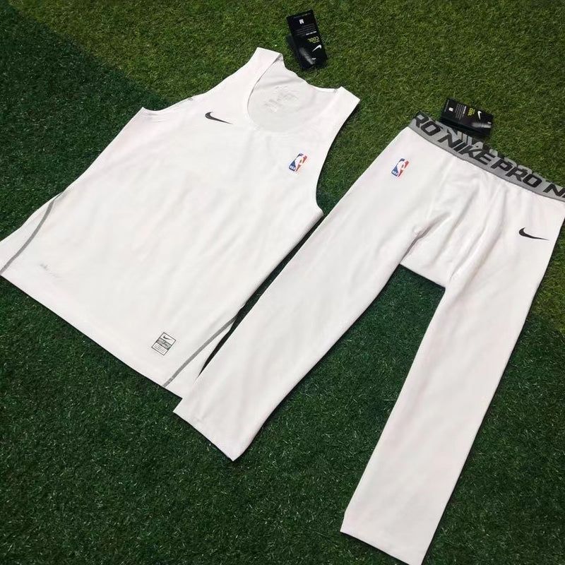 Elite Pro White Compression Tights