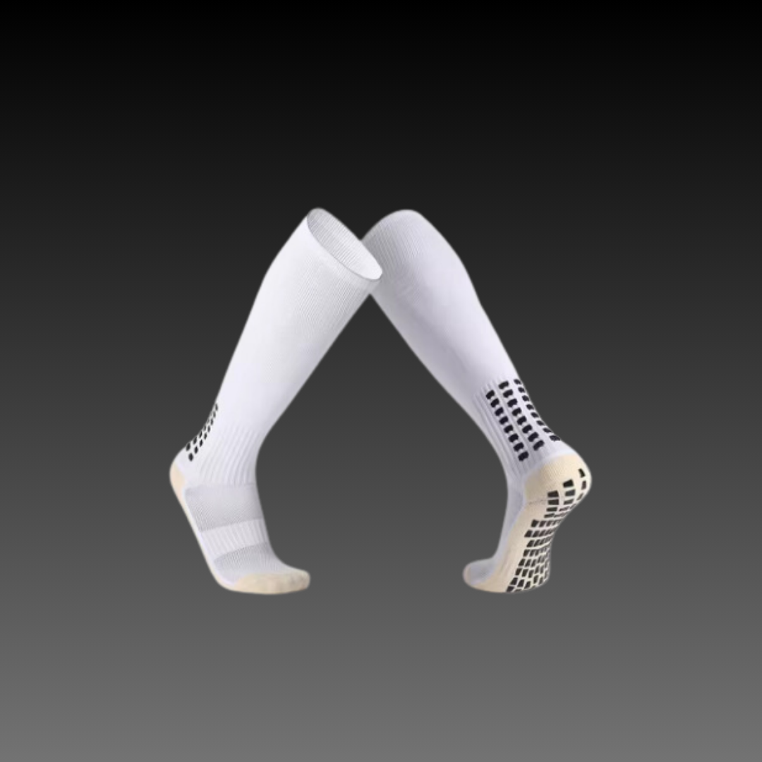 Knee High Crew Socks - White/Black