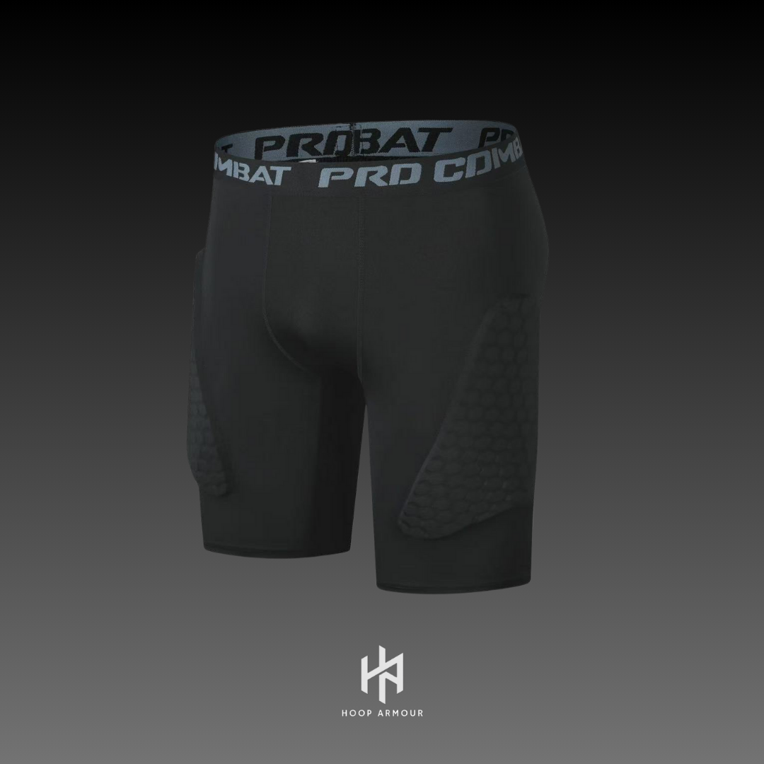 Hoop Armour™ Padded Black Compression Shorts