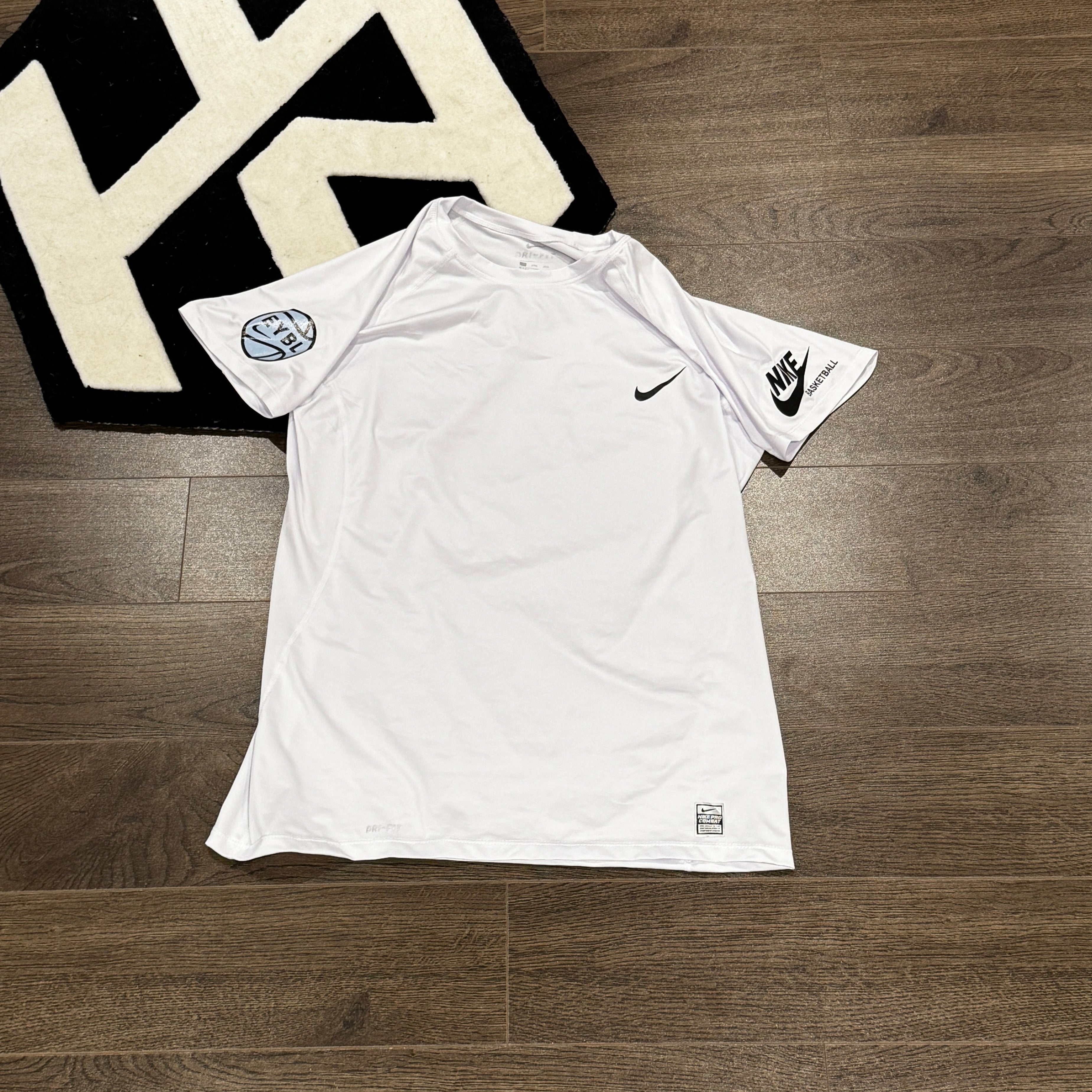 Hoop Armour™ Elite Circuit Compression T-Shirt White Blue Logo