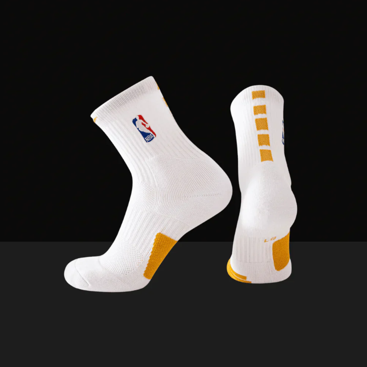 Hoop Armour™ Mid Length Elite Socks White/Yellow