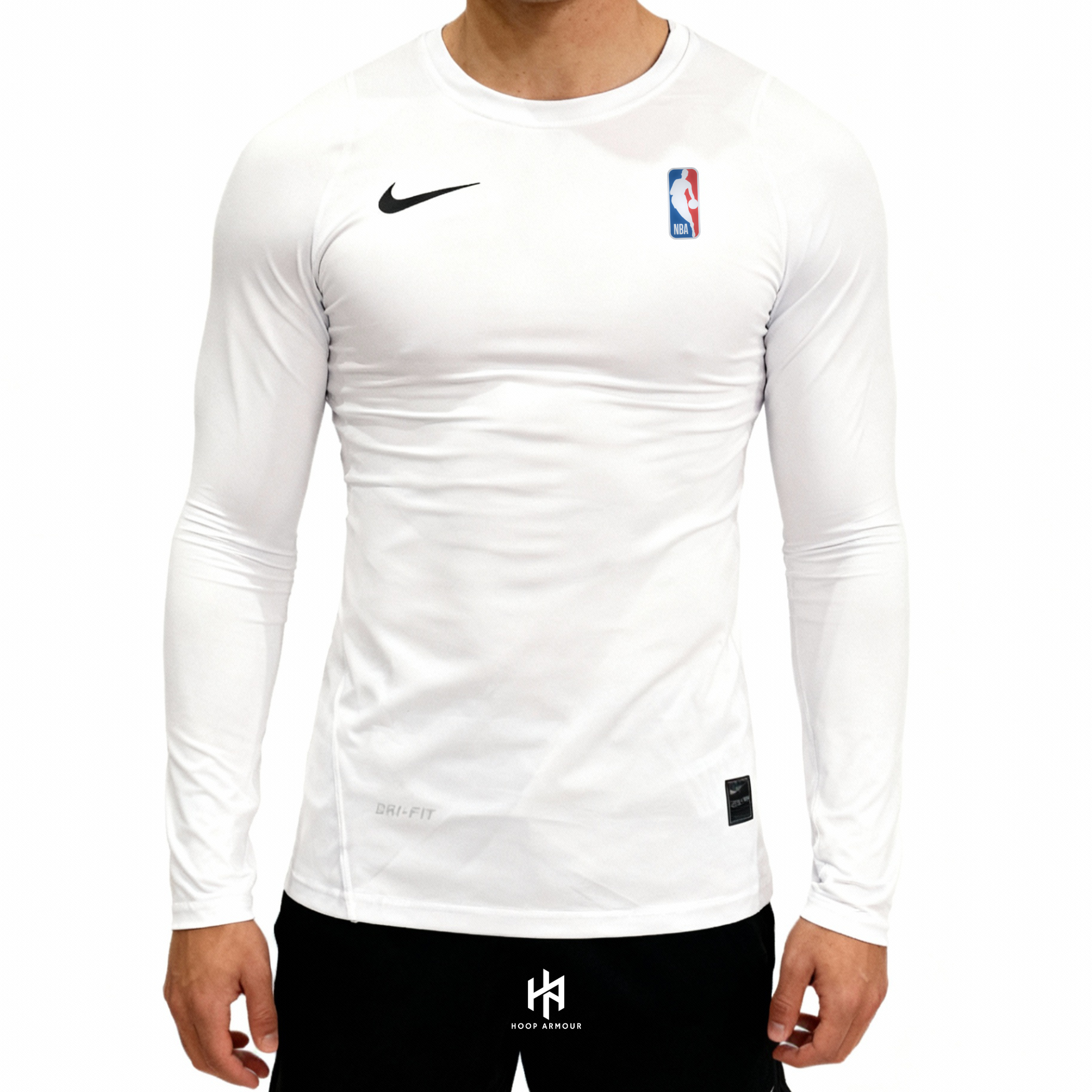 Elite Pro White Compression Long Sleeve