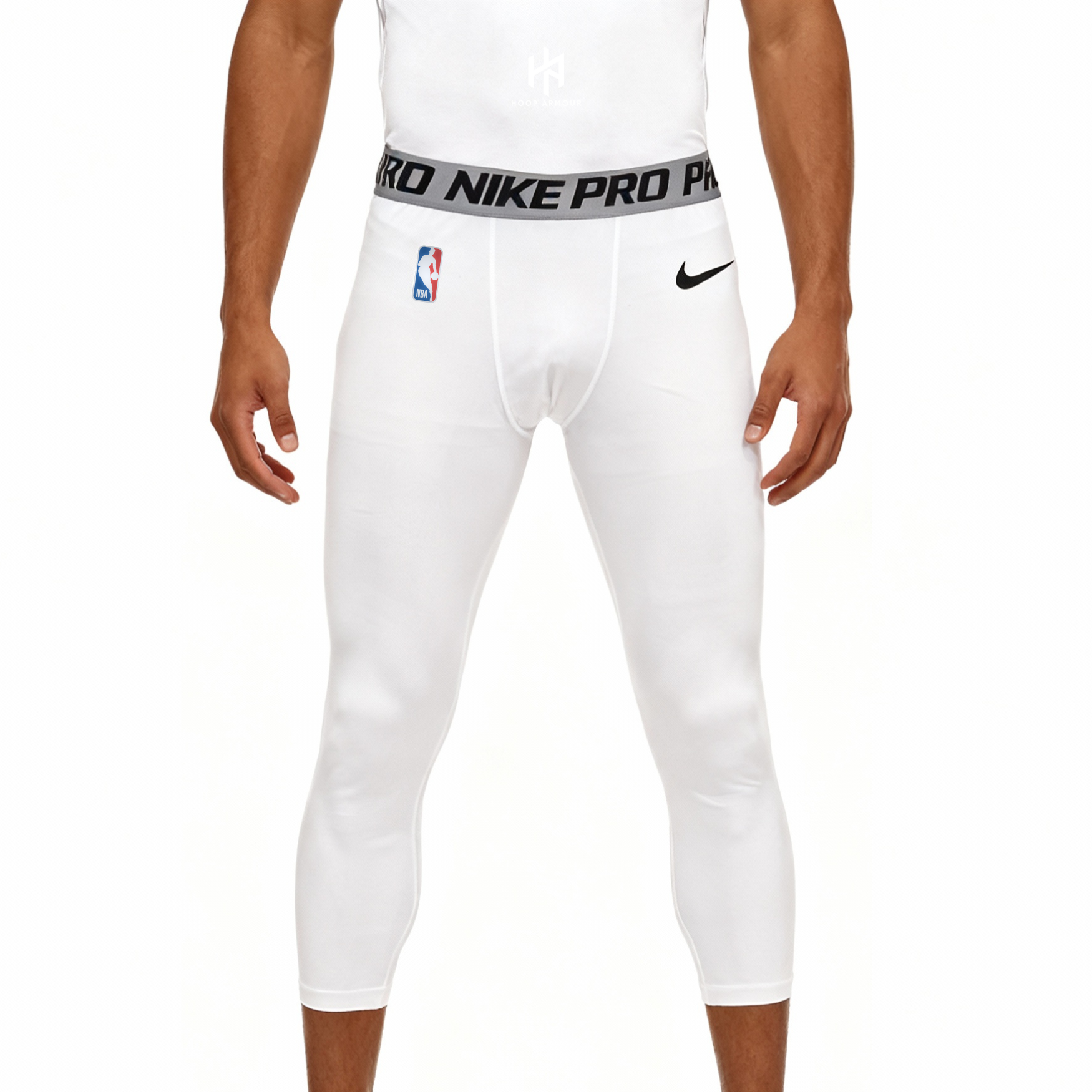 Elite Pro White Compression Tights