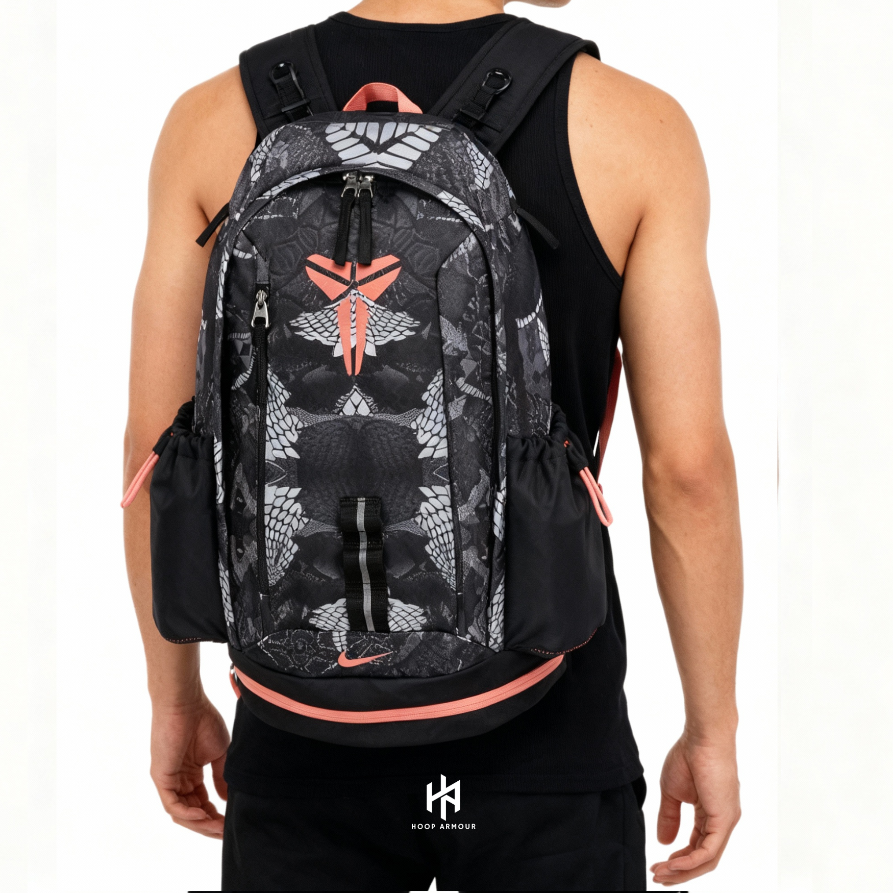 Hoop Armour™ Mamba Backpack Black Red Snakeskin